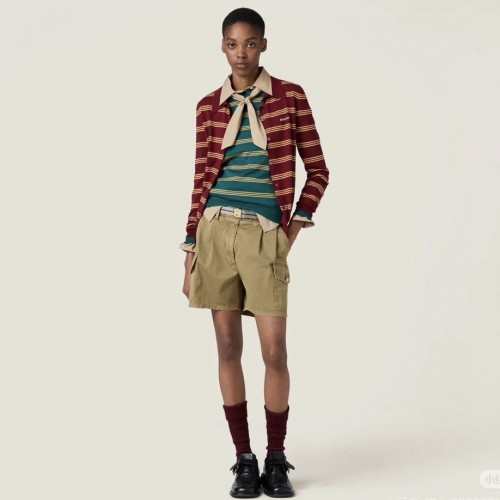 NIGO MiuMiu Women's Summer Solid Colour Embroidered Letter Printed Metal Logo Belt Casual Shorts #nigo76727