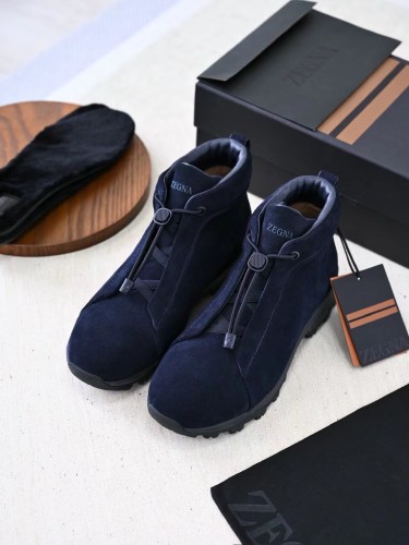 NIGO Ermenegildo Zegna Men's Suede Triple Stitch Vetta Luxury Casual Shoes Spring/Fall/Winter Lace-Up Round-Toe Low-Top Boots Shoes #nigo81746