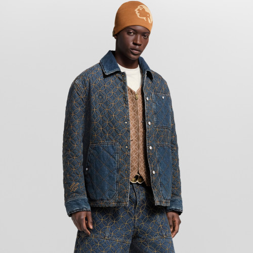 NIGO Louis Vuitton Men's And Women's Fall/Winter Fashion Casual Lapel Single Breasted Cotton Jacket Denim Jacket #nigo79224