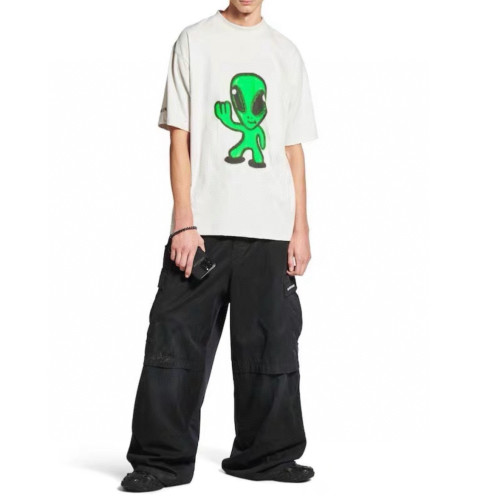 NIGO Balenciaga Hi There + Dripley Men's Summer Aged White Plain Knit Medium Fit T-Shirt #nigo76723