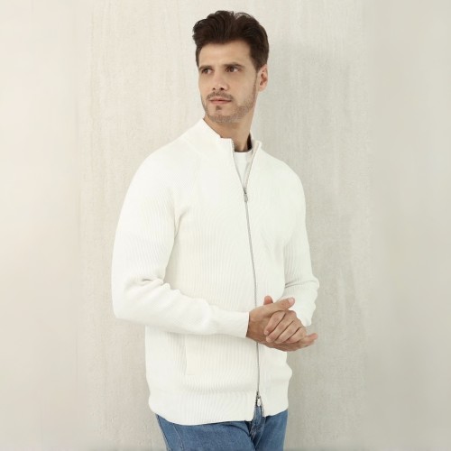 NIGO Brunello Cucinelli Men's Fall/Winter Fashion Casual Solid Color High Neck Double Zip Knit Cardigan #nigo79221