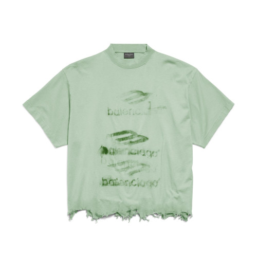 NIGO Balenciaga Women's Summer Solid Color Cotton Graffiti Printed Brushed Regular Fit Round Neck Short Sleeve T-Shirt #nigo75421