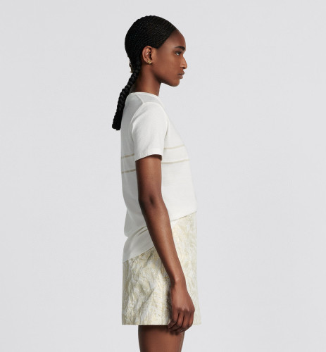 NIGO Dior Women's Summer Fashion Casual Crew Neck Cotton Short Sleeve T-Shirt with Gold Thread Embroidery T-Shirt #nigo78579