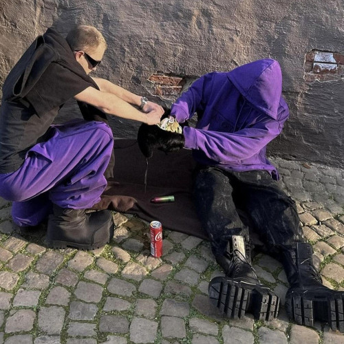 NIGO Shayne Oliver Anonymous Club 0pium Men's Retro Purple High Street Trend Suit Set Drawstring  Hooded Pullover Sweatshirt Hoodie Loose Straight Leg Casual Pants Ngvp #nigo1113