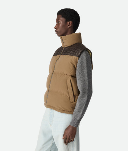 NIGO Bottega Veneta Men's Autumn/winter Frosted Poplin Puffer Gilet Sleeveless Knitted Down Jacket Fashionable Casual Vest Ngvp #nigo2629