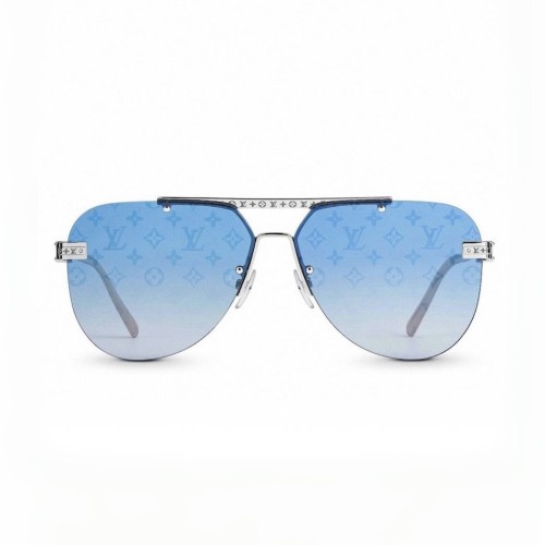 NIGO Louis Vuitton LV Gradient Print Blue Silver Frame Sunglasses Eyeglasses Glasses #nigo81228