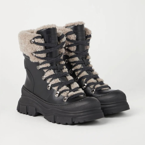 NIGO Brunello Cucinelli Women's Fall/Winter Patchwork Ankle Boots Suede Round-Toe Lace-Up Short Boots Solid-Color Snow Boots Shoes Ngvp #nigo2558