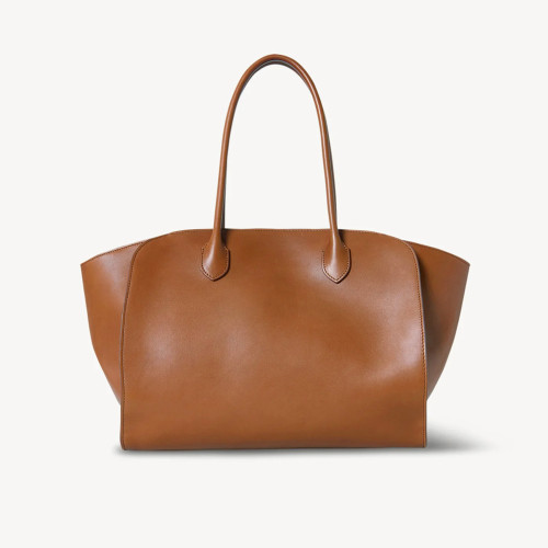 NIGO THE ROW Men's & Women's Marlo 14 Grained Leather Shopping Tote Solid Color Plain-Weave Leather Handbag Tote Bag Bags W1800L133BLANS #nigo81731