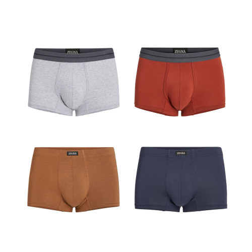 NIGO Ermenegildo Zegna Men's Solid Colour Cotton Boxer Briefs 4 Piece Gift Set Underpant #nigo76715