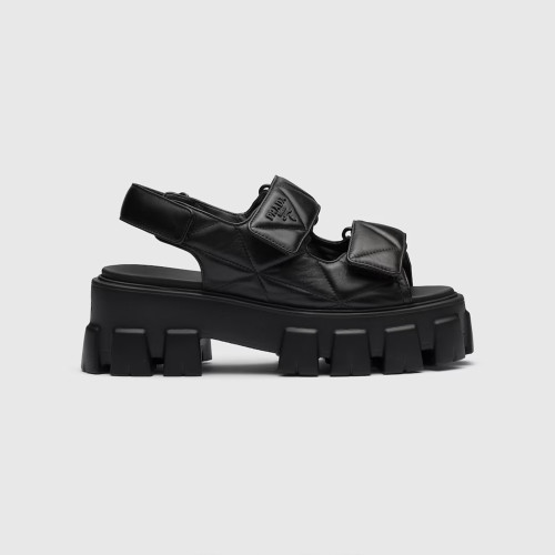 NIGO Prada Monolith Nappa Leather Sandals Women's Spring Summer Fashion Casual Solid Colour Sandals Buckle Thick Bottom Shoes #nigo81217