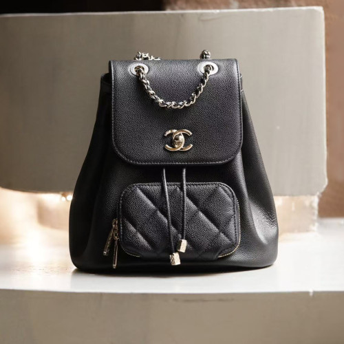 NIGO Chanel Women's Classic Solid Color Vintage Diamond Quilted Leather Zipper Flap Chain Backpack Bag Bags#nigo79235