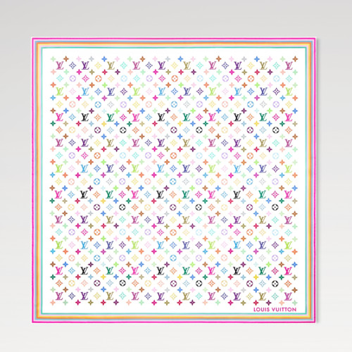 NIGO Louis Vuitton x TM Monogram Multicolor Mini Pattern Women's Fashion Silk Scarf Square 90 Jewelry Accessories #nigo81173