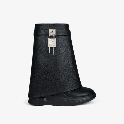 NIGO Givenchy Women's Fall/winter Fashion Classic Solid Color Round Toe Calfskin Mid Calf Boots With Thick Soles And Grain Leather Texture Shoes #nigo79256