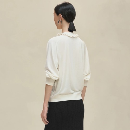 NIGO Hermes Women's Spring/Fall High-Street Printed Silk Patchwork Crew Neck Long Sleeve Solid Color Oversized Knit Sweater Ngvp #nigo2546