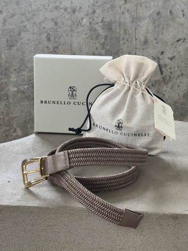 NIGO Brunello Cucinelli Women's Fashion Solid Color Vintage Braided Cowhide Leather Belt Casual Waistband Width 2.5cm Accessories Ngvp  #nigo2556