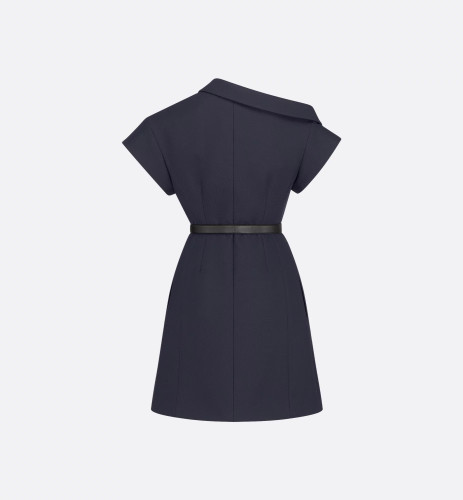 NIGO Dior Women's Summer Asymmetric Slant Shoulder Wool And Silk Belt Solid Color Double Breasted Short Dresses Ngvp #nigo1519