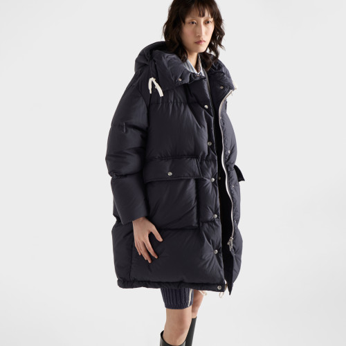 NIGO Prada Men's And Women's Winter Fashion Classic Solid Color Hooded Zipper Single-breasted Long Goose Down Jacket #nigo79193