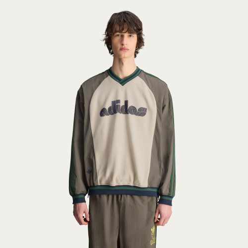 NIGO Adidas x Brain Dead Men's Spring/Summer Autumn Retro Color Contrasting Sports V-neck Hoodie Logo Long Sleeve Sweatshirt #nigo81714