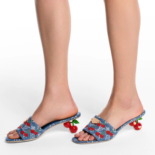 NIGO Louis Vuitton  x TM Lily Series Summer Logo Embroidery Solid Color Cool Slippers With Exposed Toes And A Unique Heel Height Of 5.5cm Casual Shoes #nigo81735