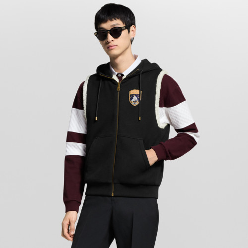 NIGO Louis Vuitton Men's And Women's Fall/winter Casual Fashion Hooded Zipper Jacket  Reversible Sleeveless Vest With Shield Logo And Fleece Lined Vest Jacket #nigo79261