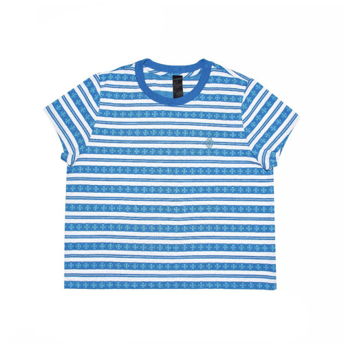 NIGO Chrome Hearts Women's Summer Striped Jacquard Sword Embroidery Round Neck Short Sleeve T-Shirt #nigo76585