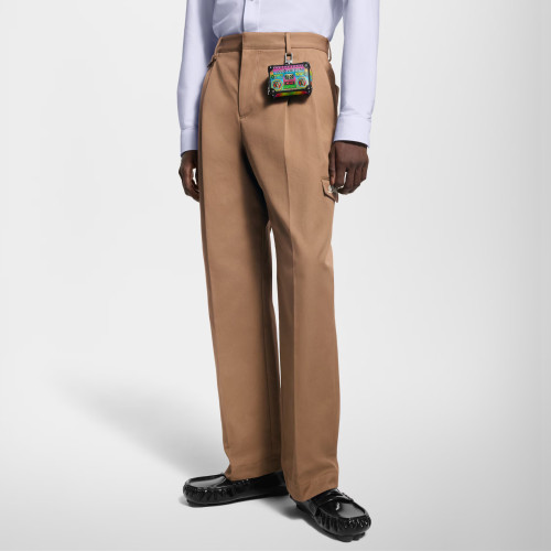 NIGO Louis Vuitton Men's Spring and Autumn Solid Color Embroidered Letter Printed Cotton Woven Fabric Casual Pants #nigo76567