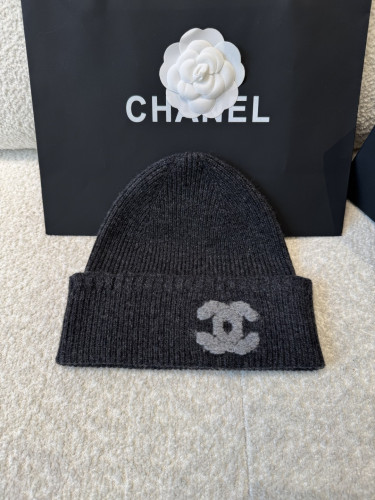 NIGO Chanel FallWinter 2025 Classic Double C Logo Wide Brim Foldable Grey Warm Hat #Nigo83149A