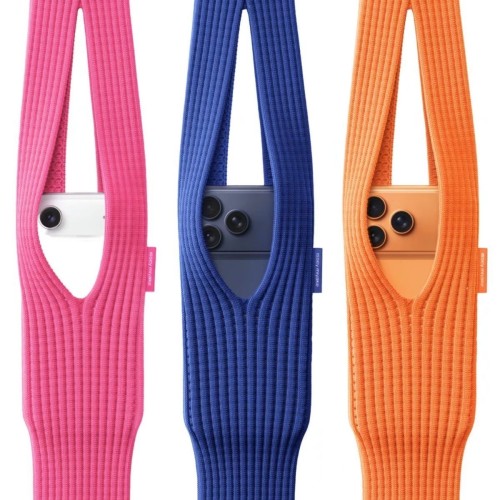 NIGO 2025 New iPhone Pocket Official Site Knit Phone Pouch Compatible with Apple/Huawei Series Mini Pocket iPhone 17 Pro Max Case Woven Bag Long Crossbody Bag #Nigo82235A