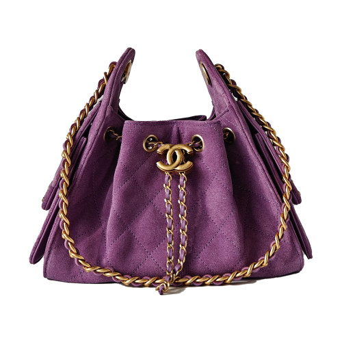 NIGO CHANEL 25 Women's Mini Handbag in Suede Calfskin and Gold-Plated Hardware #Nigo83167A