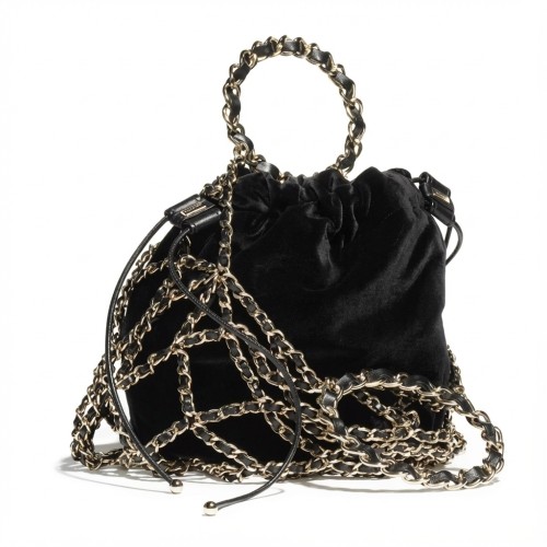 NIGO Chanel Mesh Clutch Bag With Gold Chain Handbag Black And Gold Accessories Fashionable And Exquisite Evening Bags #Nigo82237A