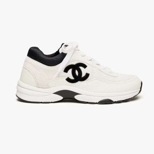 NIGO Chanel Women's Fall/winter Classic Black-and-white Mesh Suede Color-blocked Sneakers Stylish Casual Shoes With Chic Vibe #Nigo82254A