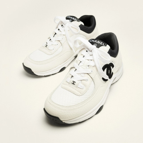 NIGO Chanel Women's Fall/winter Classic Black-and-white Mesh Suede Color-blocked Sneakers Stylish Casual Shoes With Chic Vibe #Nigo82254A