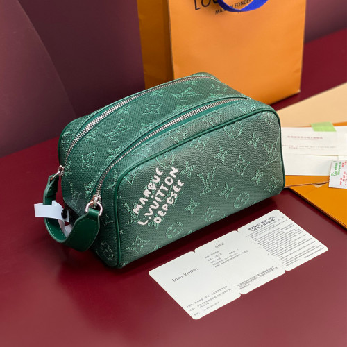 NIGO LOUIS VUITTON DOPP KIT Mini Toiletry Bag Monogram Heritage Canvas Zipper Mini Wallet Bag Bags  #Nigo82262A