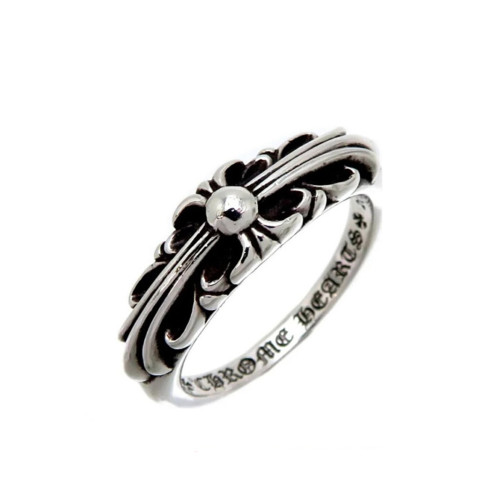 NIGO Chrome Hearts Retro Guardian Ring Cross Flower Couple's Silver Ring For Men And Women Plain Band Index Finger Ring Trendy Gift Accessory #Nigo82268A