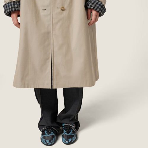 NIGO MiuMiu Gymnasium Tech Fabric & Python-Print Ayers Leather Sneakers Women's  Shoes Fashionable Color-Blocked Lace-Up Sneakers #Nigo82279A