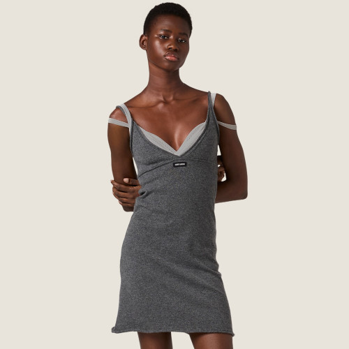 NIGO MiuMiu Women's Spring/Summer Knit Tank Dress Fashion Dresses Sleeveless Strapless Mini Skirt #Nigo82272A