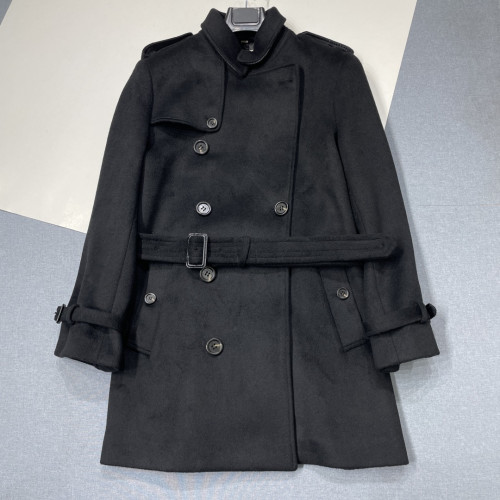 NIGO Burberry Classic Men's Style Fall/Winter Blend Double-Breasted Lapel Coat with Belt Fashionable Casual Jacket #Nigo82285A