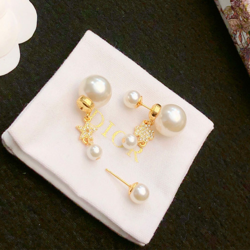 NIGO Dior 30 Montaigne Prestige Men's and Women's Couples' Crystal Decorative Pendant Gold Stud Earrings Jewelry Accessories #nigo193854