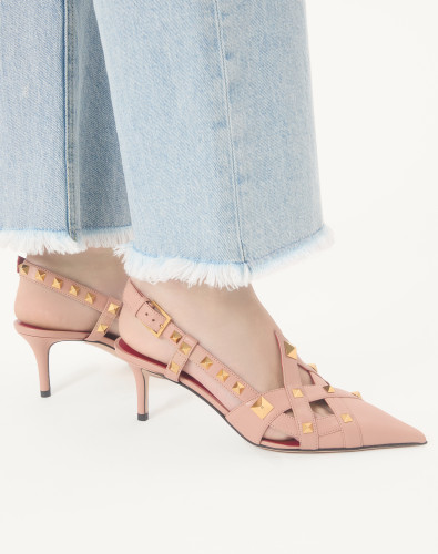 NIGO Valentino Women's Studdy Slingback Pumps Stylish And Sexy Strappy Studded Low-heel Buckle Sandals For Spring And Summer #nigo82565A