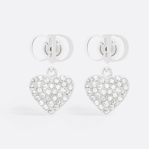 NIGO Dior Clair D Lune Earrings Gold, Silver, Rose Gold Fashionable, Trendy, Elegant Heart-shaped Full-diamond Cd Earrings Jewelry #Nigo194547