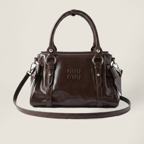 NIGO MiuMiu Women's Bow Motorcycle Bag Fashion Trend Handbag Leather Buckle Logo Letter Crossbody Bag Bags #Nigo82586A