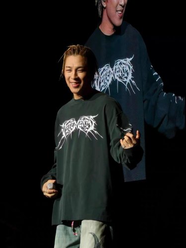 NIGO Vetements VET  New Opium Sanskrit YVL Style Lonely Playcarti Matching Oversized Distressed Black Long-Sleeve T-Shirt #Nigo82579A