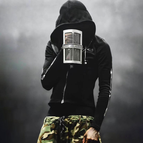 NIGO Opium YVL Style Playboicarti Merchandise iam music Slim-Fit Double-Zip Hoodie Sweatshirt Fashionable Retro Hooded Black Sweatshirt #Nigo82591A