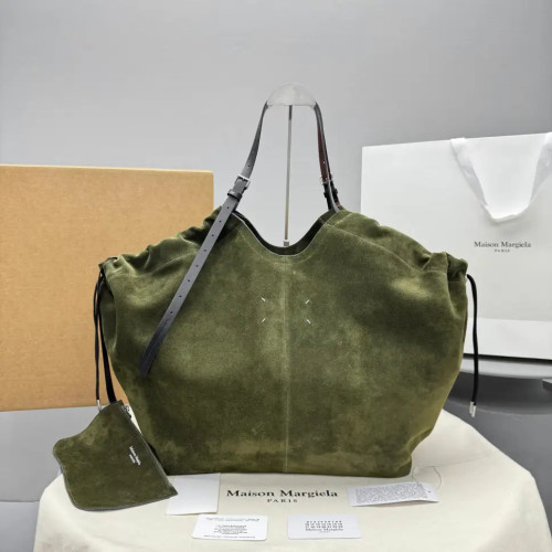 NIGO Maison Margiela Drawstring Shopping Bag Large-Capacity Slant-Cross Green Bag Fashionable, Trendy Casual Retro Bag #Nigo82584A