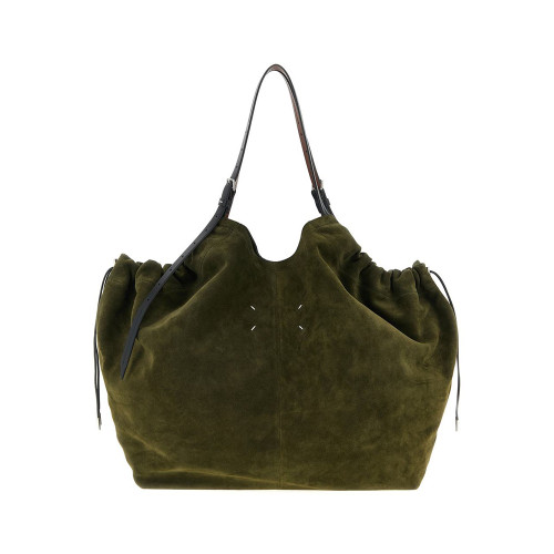 NIGO Maison Margiela Drawstring Shopping Bag Large-Capacity Slant-Cross Green Bag Fashionable, Trendy Casual Retro Bag #Nigo82584A