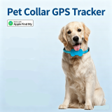 Dual System iOS & Android Compatible Mini Pet GPS Tracker Collar, Anti-Lost Locator with IP67 Waterproof, Adjustable Nylon Dog Cat Tracking Device