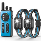 Dual Dog Training Collar 1000M Range One-Click No Shock Lock TFT Screen Collar with Rechargeable Boost Shock Auto Sleep 5 Modes