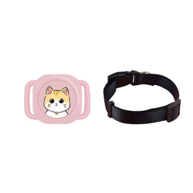 Mini GPS Tracker Works with Apple Find My APP, Smart Bluetooth Pet Anti-Lost Locator for Dog Cat, Global Real-Time Positioning Tracker with Collar, Long Battery Life Item Finder