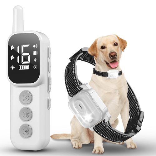 Dog Training Collar-2600ft Long Remote Control IP67 Waterproof 4 Training Modes Lighting, Beep, Vibration, Safe Shock for Twodog