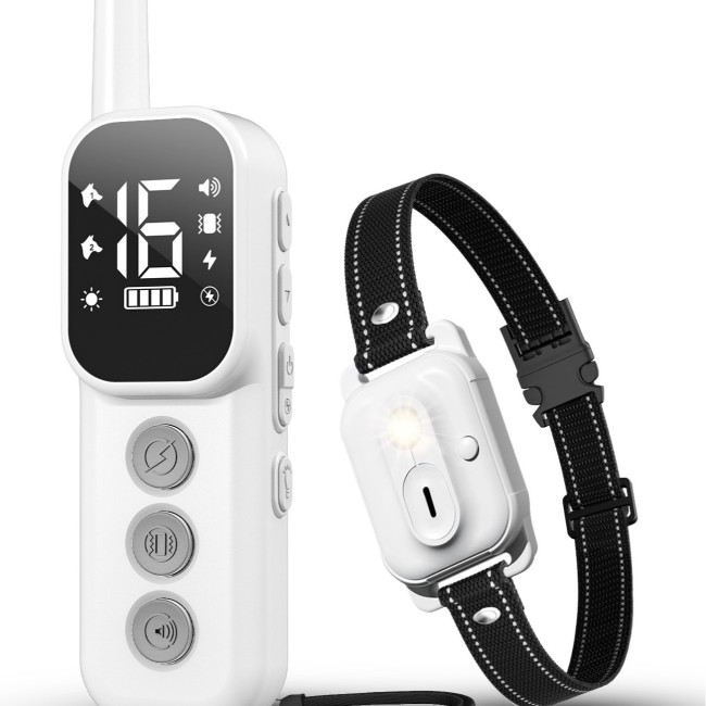 Dog Training Collar-2600ft Long Remote Control IP67 Waterproof 4 Training Modes Lighting, Beep, Vibration, Safe Shock for Twodog